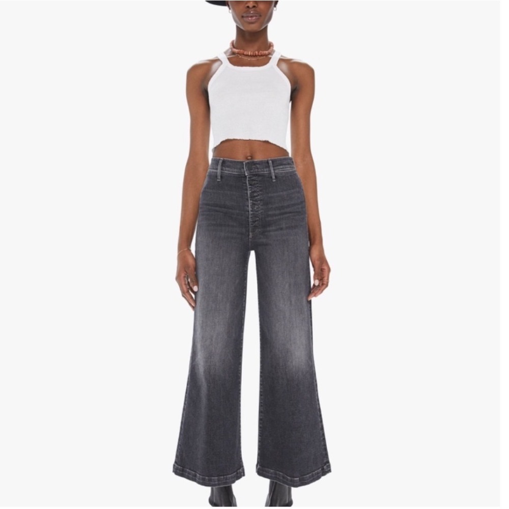 MOTHER The‎ Pixie Sailor Ankle Jeans High Rise Wide Leg The Night is Watching 27